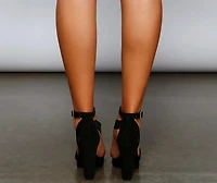 Chic Asymmetrical Strap Platform Heels