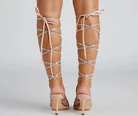 All About Glam Rhinestone Lace-Up Stiletto Heels