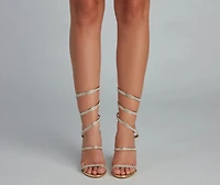 Make It Shine Rhinestone Spiral Stiletto Heels
