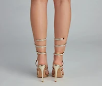 Make It Shine Rhinestone Spiral Stiletto Heels