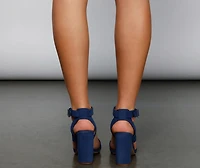 Step It Up Faux Nubuck Block Heels