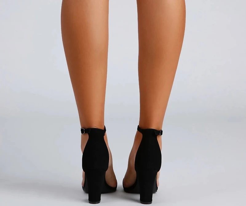Classic And Sleek Nubuck Block Heels