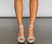 Bring The Glitz Glitter Platform Block Heels