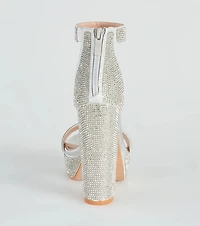 Stroke Of Midnight Rhinestone Heels