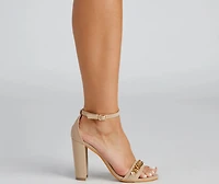 Posh Chic Chainlink Nubuck Heels