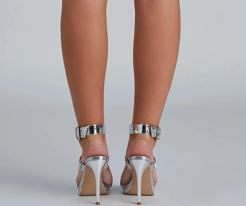 Glam Queen Chrome Stiletto Heels