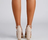 Shine Bright Glitter Mesh Block Heels