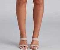 Class Act Nubuck Block Heel Mules