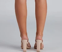 Class Act Nubuck Block Heel Mules