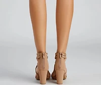 Classy Steps Nubuck Criss-Cross Heels