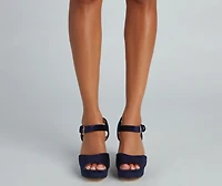The Luxe Life Peep Toe Platform Heels