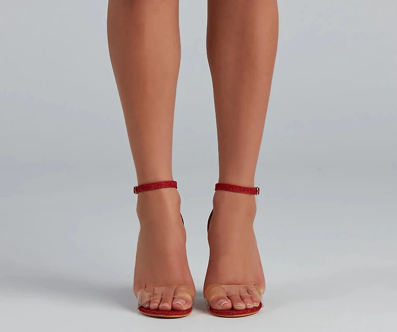 Strides Of Shine Glitter Block Heels