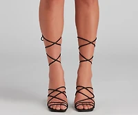 Attitude PU Lace-Up Stiletto Heels