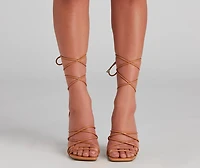 Attitude PU Lace-Up Stiletto Heels