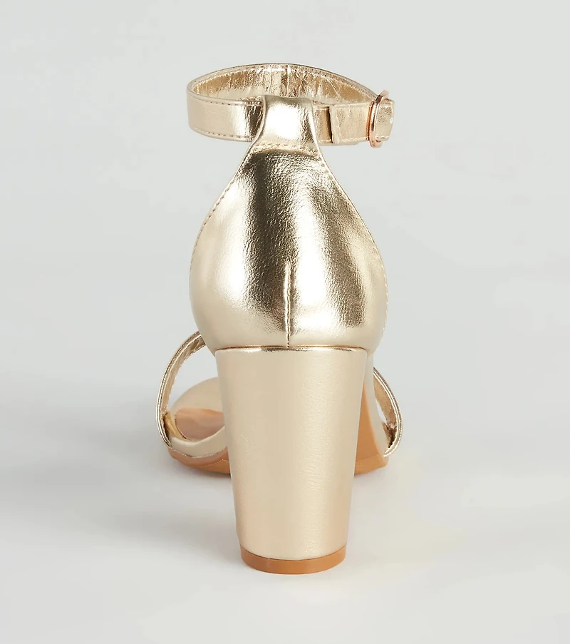 Star Struck Metallic Block Heels