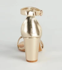 Star Struck Metallic Block Heels