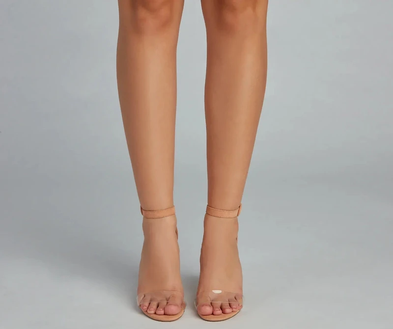 Always Chic PVC Faux Suede Heels