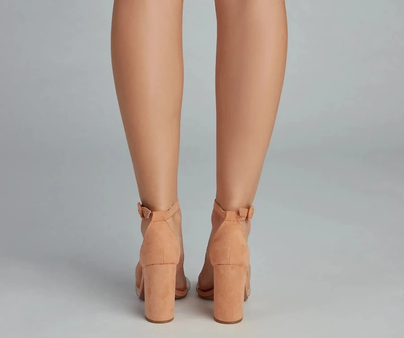 Always Chic PVC Faux Suede Heels