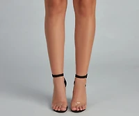 Always Chic PVC Faux Suede Heels