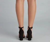 Always Chic PVC Faux Suede Heels