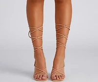 Chic Look Lace-Up Block Heels