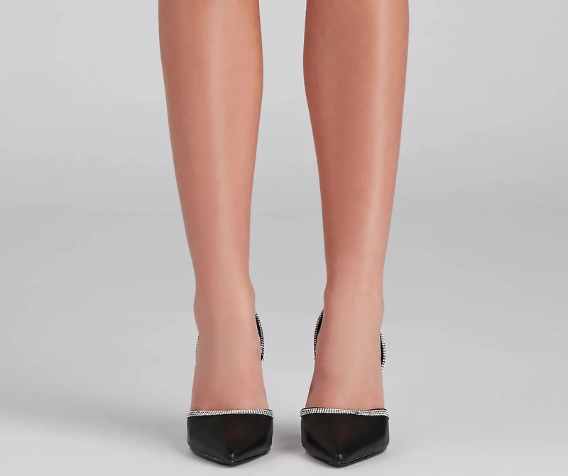 Elevated Glamour Rhinestone Detail Pumps