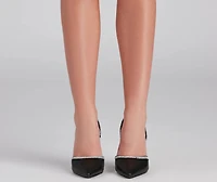 Elevated Glamour Rhinestone Detail Pumps