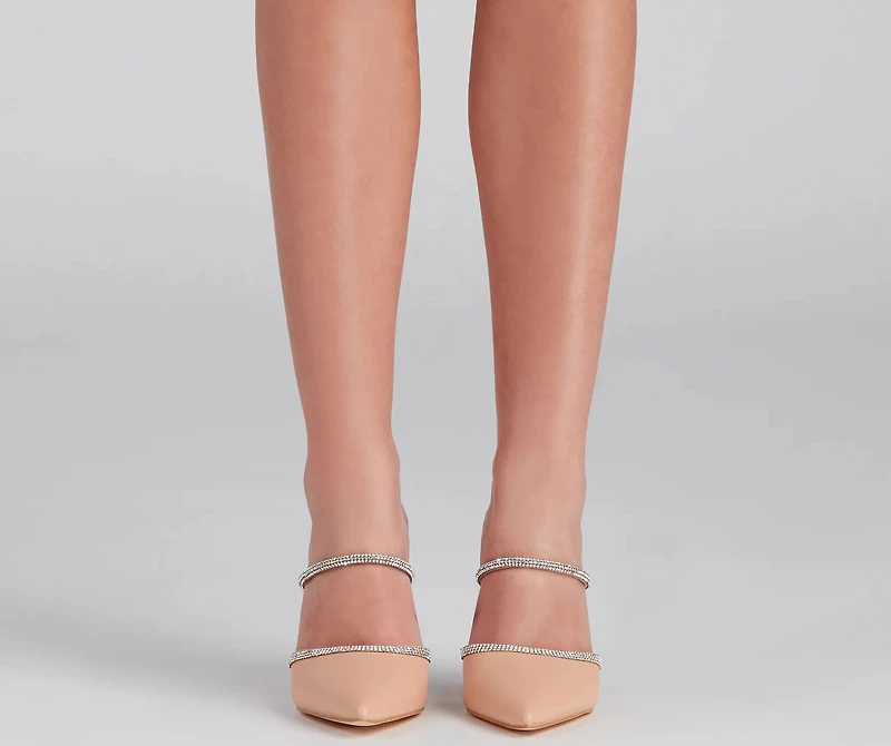Elevated Glamour Rhinestone Detail Pumps