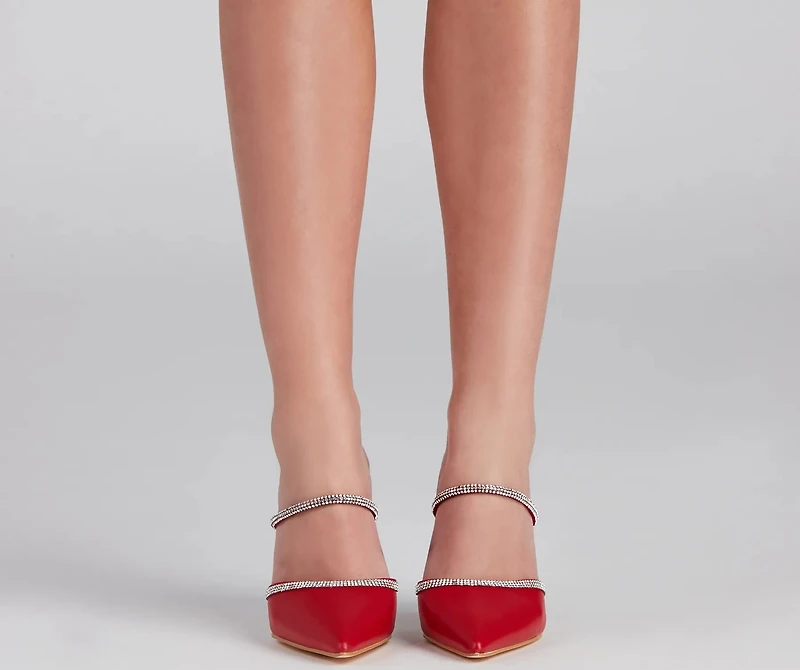 Elevated Glamour Rhinestone Detail Pumps