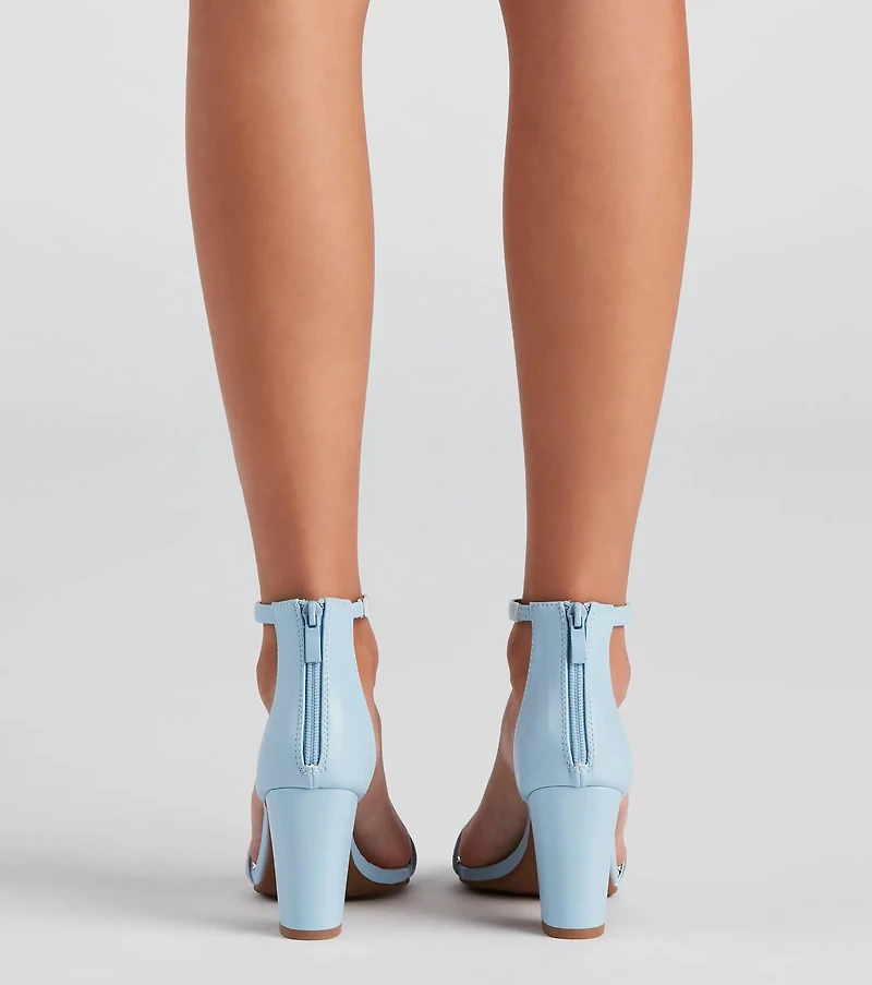 Style Stunner Faux Leather Block Heels