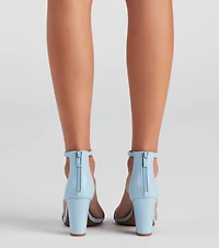 Style Stunner Faux Leather Block Heels