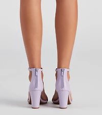 Style Stunner Faux Leather Block Heels