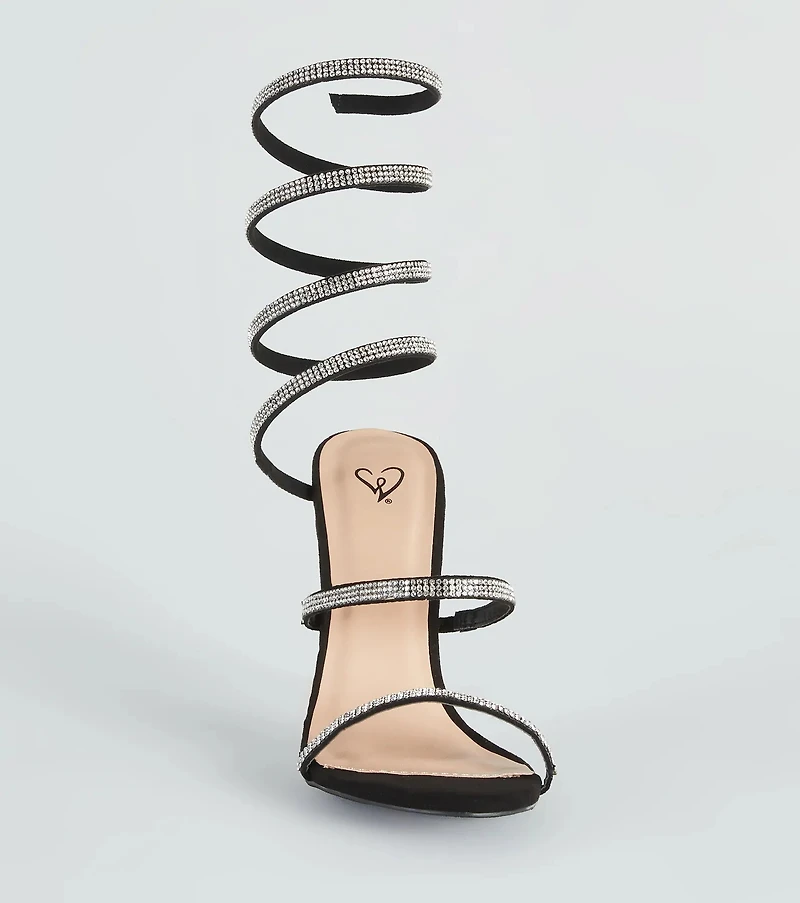 Spiral Rhinestone Stiletto Heels