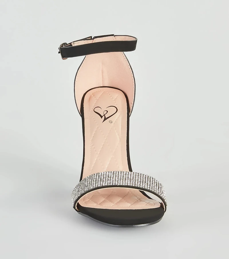 Glam Beauty Rhinestone Block Heels