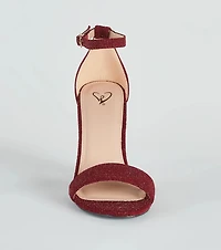 So Spectacular Glitter Block Heels