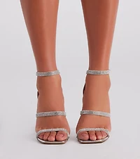 Dazzling Rhinestone Block Heels