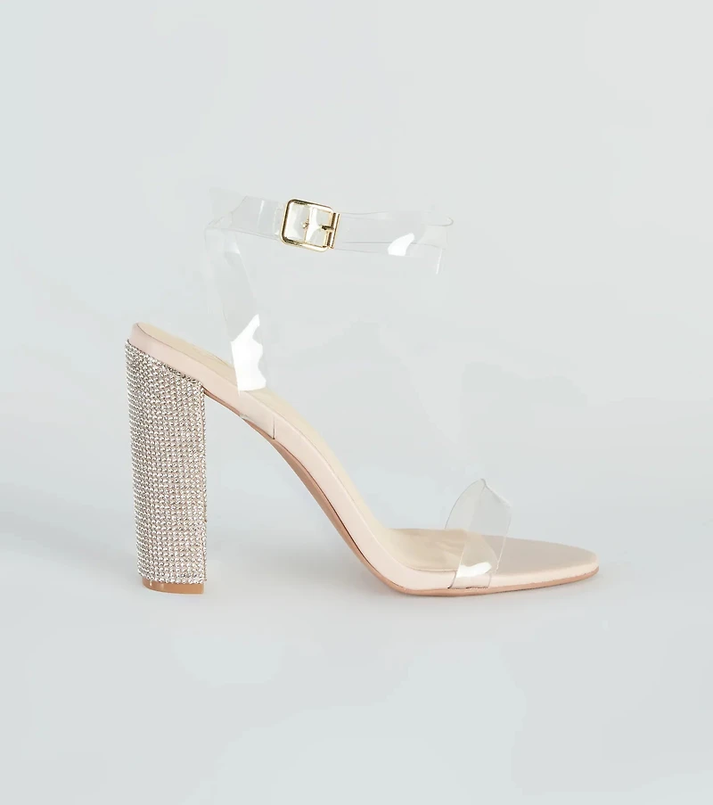 On The Scene Rhinestone Block Heels