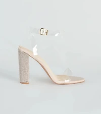 On The Scene Rhinestone Block Heels