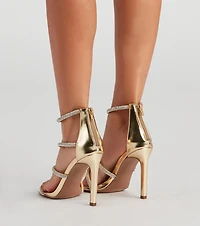 Golden Hour Rhinestone Strap Heels