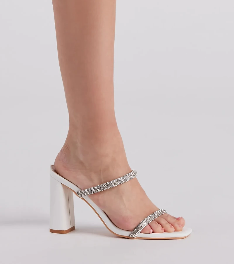 Sparkly Staple Rhinestone Mules