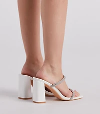 Sparkly Staple Rhinestone Mules