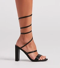 Turn It Up Spiral Strap Block Heels