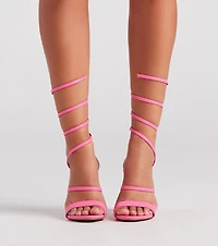 Turn It Up Spiral Strap Block Heels