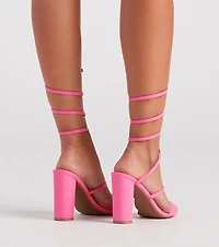 Turn It Up Spiral Strap Block Heels
