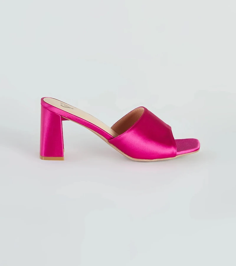 Let's Party Satin Low-Heel Mules