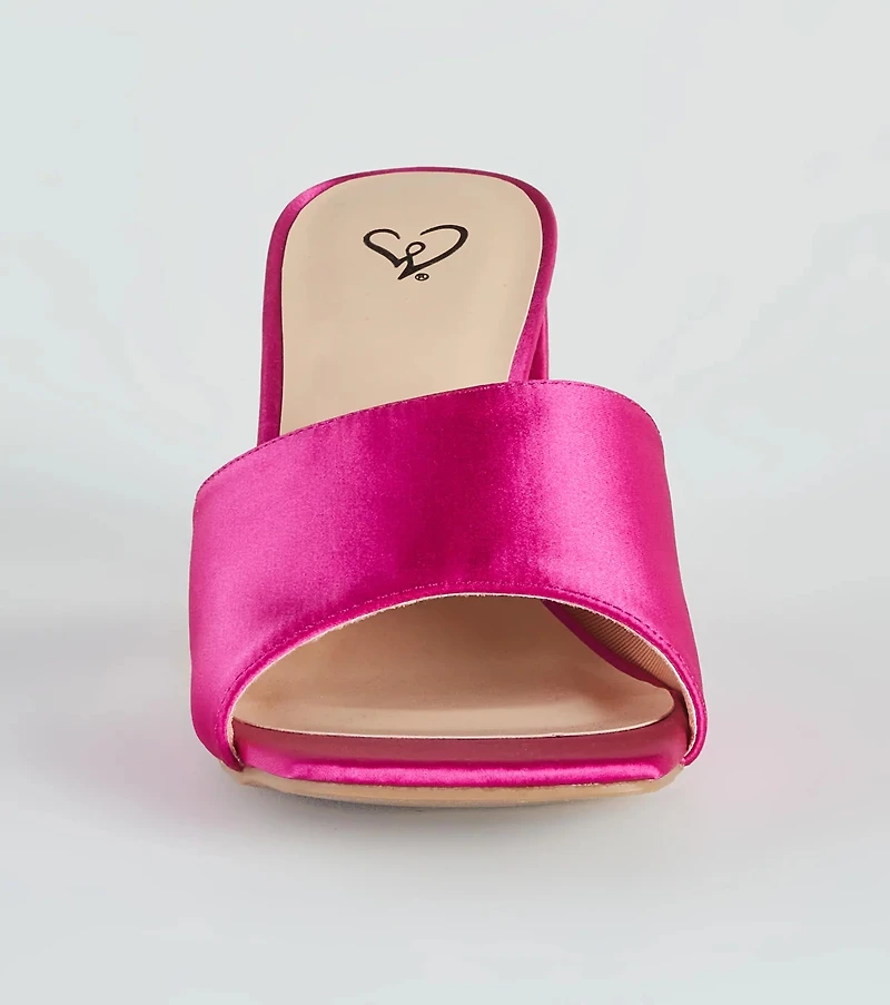 Let's Party Satin Low-Heel Mules