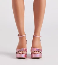 Just Like That Chrome Platform Heels