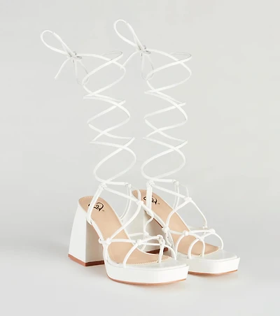 Chic Strut Lace-Up Platform Block Heels