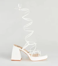 Chic Strut Lace-Up Platform Block Heels