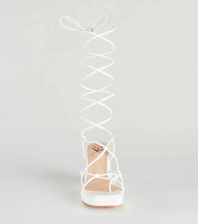 Chic Strut Lace-Up Platform Block Heels